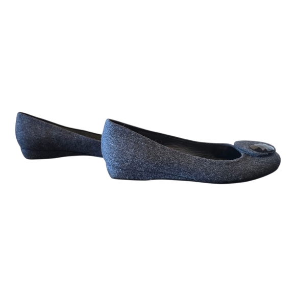 Stuart Weitzman Gray Wool Ballet Flats 7.5 - Picture 6 of 9